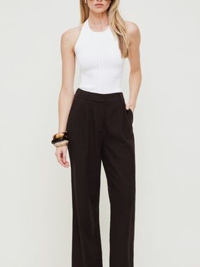 Dynamite wide Leg pleated Linen Wide Leg Pants- Size 6